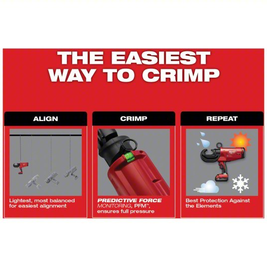 Milwaukee 2778 - 22 Cordless Crimping Tool Kit 18 V, Die Head, 750 kcmil Max Copper, For U Dies, C - Head Head - KVM Tools Inc.KV53RG07