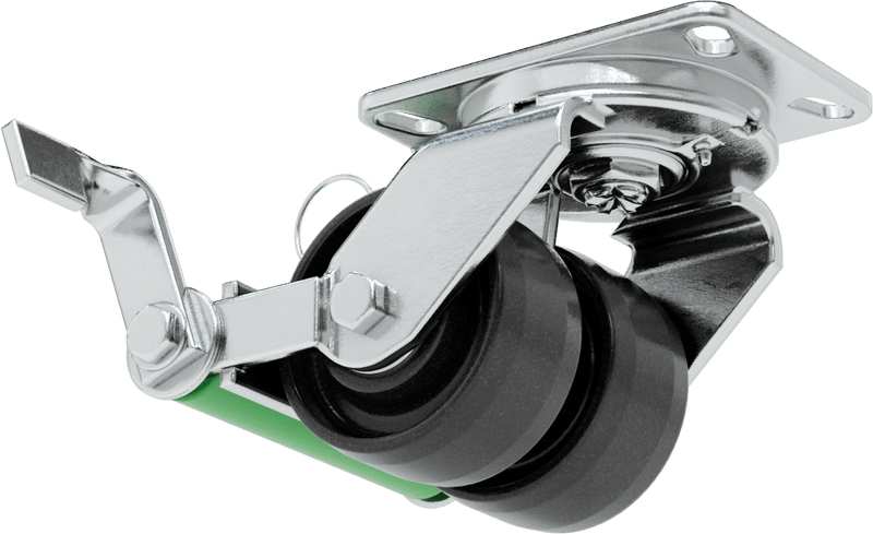 McMaster 2787T412 Viking Caster, High-Capacity, Swivel with Lock and Nylon Wheels, 4" Wheel, 1,600 lb