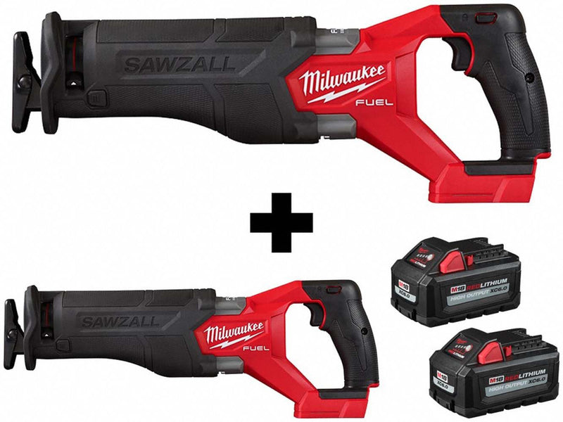 Milwaukee 2821-20, 2821-20, 48-11-1862 Reciprocating Saw Kit, 1 1/4 in Stroke Lg, 3,000 Max. Strokes per Minute, Straight, 6 Ah