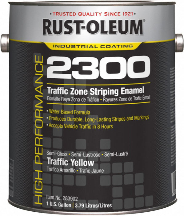 Rust-Oleum 283902 Traffic Zone Striping Paint, Pour Paint Dispensing, Traffic Yellow, 1 gal