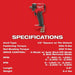 Milwaukee 2855P - 20 Impact Wrench 1/2 in Square Drive Size, 250 ft - lb Fastening Torque, 250 ft - lb Breakaway Torque - KVM Tools Inc.KV60YT18