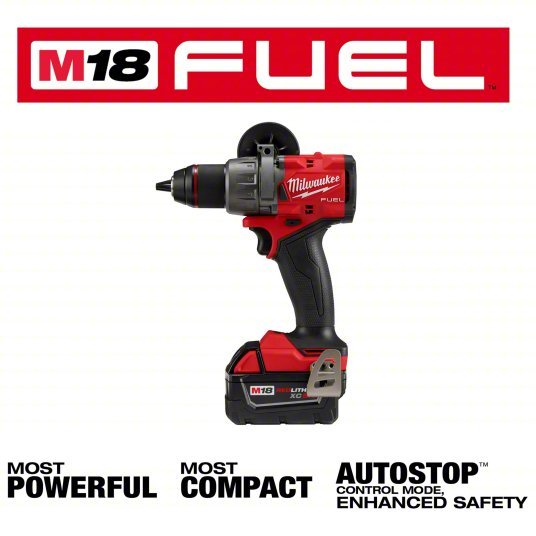 Milwaukee 2903 - 22 Drill 18V DC, Compact Premium, 1/2 in Chuck, 2,100 RPM Max., 1,400 in - lb Max Torque, LED - KVM Tools Inc.KV794JK5