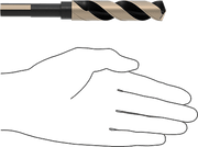 McMaster 2905A27 Black - Oxide High - Speed Steel 1/2" Diameter Reduced - Shank Drill Bit with Flats on Shank, 3/4" Size, 6" Overall Length - KVM Tools Inc.KV2905A27
