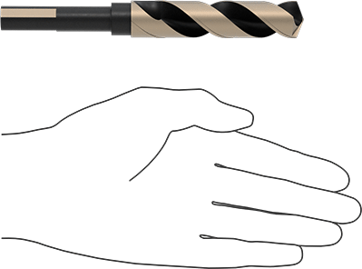 McMaster 2905A27 Black - Oxide High - Speed Steel 1/2" Diameter Reduced - Shank Drill Bit with Flats on Shank, 3/4" Size, 6" Overall Length - KVM Tools Inc.KV2905A27