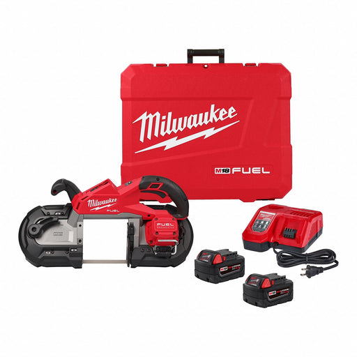Milwaukee 2929-22 Band Saw Kit, 2 Batteries, 1 Charger, 44 7/8 in Blade Lg, 5 in Cutting Lg - Max, Brushless
