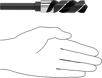McMaster 2933A65 1/2" Diameter Reduced - Shank Drill Bit Black - Oxide High - Speed Steel, 59/64" Size - KVM Tools Inc.KV2933A65