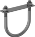 McMaster 2936T81 Galvanized Steel U-Bolt, with Mounting Plate, 5/16"-18 Thread Size, 2-1/2" ID