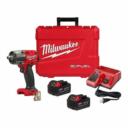 Milwaukee 2962 - 22R Impact Wrench Kit 1/2 in Drive Size, 550 ft - lb Fastening Torque, Brushless, 18 V DC Volt - KVM Tools Inc.KV794JM2