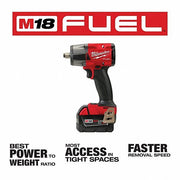 Milwaukee 2962 - 22R Impact Wrench Kit 1/2 in Drive Size, 550 ft - lb Fastening Torque, Brushless, 18 V DC Volt - KVM Tools Inc.KV794JM2