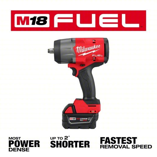 Milwaukee 2967 - 22 High Torque Impact Wrench Kit 1/2 in Drive Size, 1,100 ft - lb Fastening Torque, 1,500 ft - lb Breakaway Torque, Brushless - KVM Tools Inc.KV809JL6