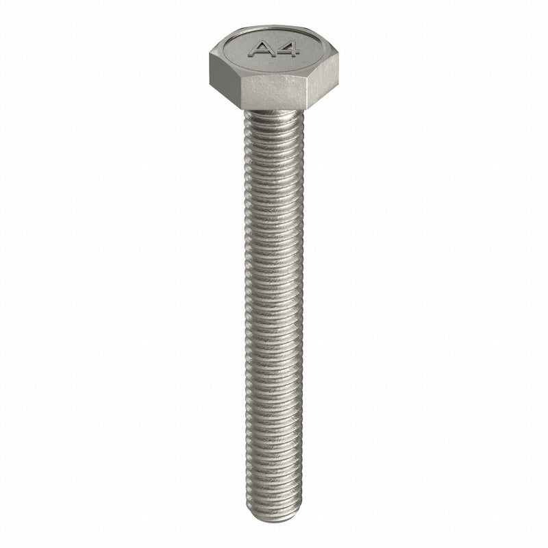 Approved Vendor M55010.040.0030 Hex Head Cap Screw, Stainless Steel, 316, Plain, M4x0.70, Coarse, 30 mm lg, Globally Sourced, 50 PK