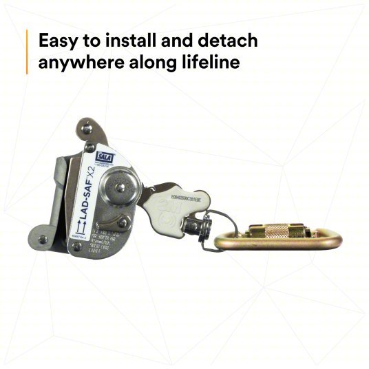 3M DBI - Sala 6160030 Cable Sleeve Trailing, Stainless Steel, Auto, 310 lb Capacity, 0.38 in Cable Dia - KVM Tools Inc.KV29EZ46
