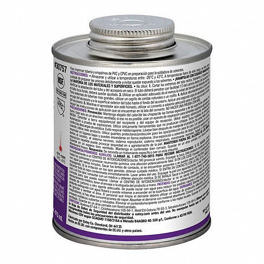 Oatey 30757 Primer, Low VOC, 16 oz., Purple - KVM Tools Inc.KV29FJ01