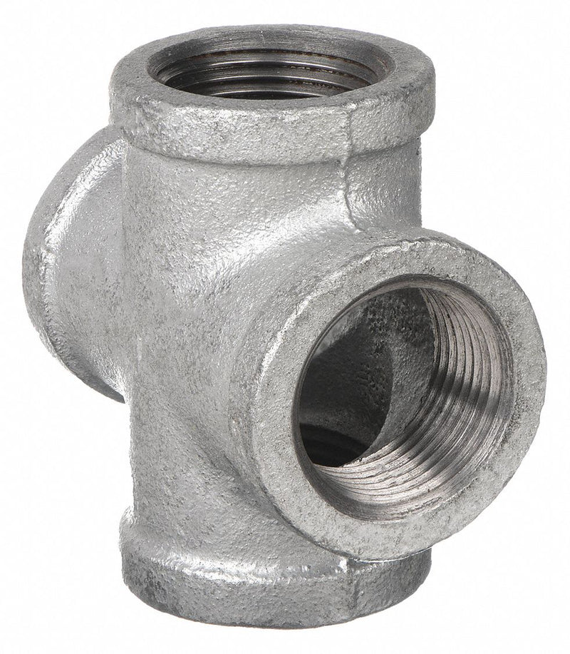 Anvil 0311070809 Metal Pipe Cross, Cross, 300 psi @ 150°F, 2 in x 2 in x 2 in x 2 in, Malleable Iron
