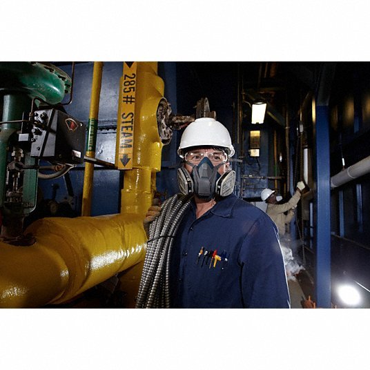 3M 6501QL Half Mask Respirator Rugged Comfort 6500, 0 Cartridges Included, Silicone, S Mask Size - KVM Tools Inc.KV29WT68