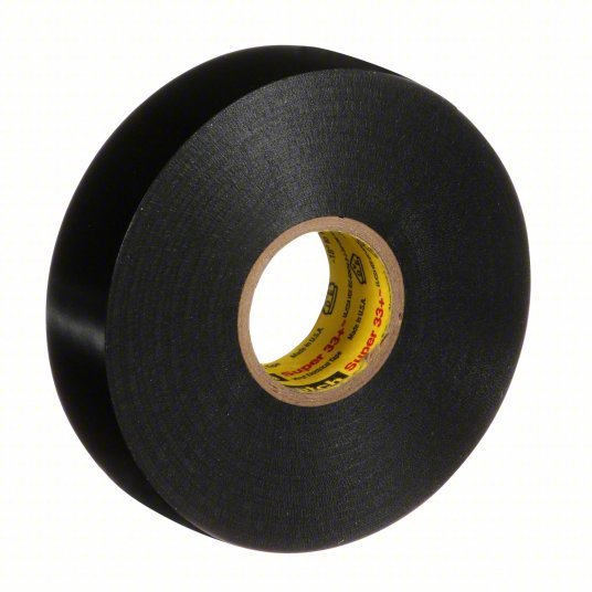 3M 33+SUPER - 3/4X76FT Insulating Electrical Tape Gen Purpose, Vinyl, 3/4 in x 76 ft, Black - KVM Tools Inc.KV2A225