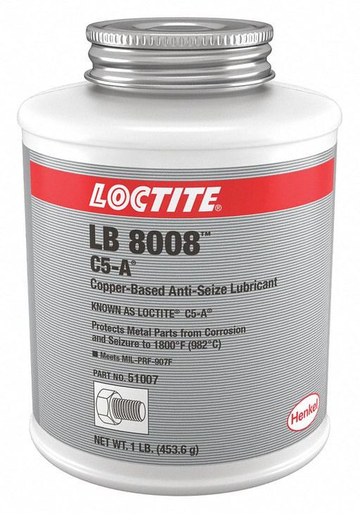 Loctite 160796 General Purpose Anti-Seize, Brush-Top Can, 1 lb, Copper Base, -20°F to 1,800°F