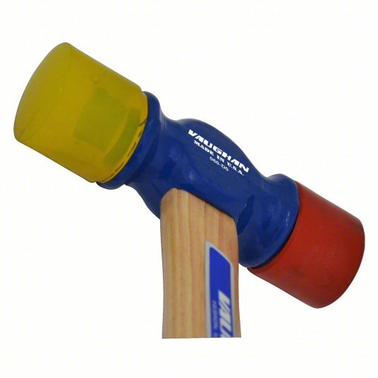 Vaughan SF12 Soft Face Hammer Nylon, 12 oz Head Wt, 1 3/8 in Tip Dia, 13 in Overall Lg, Replaceable Tips, Steel - KVM Tools Inc.KV2A531
