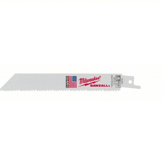 Milwaukee 48 - 00 - 5091 Reciprocating Saw Blade 8/12 Teeth per Inch, 6 in Blade Lg, 3/4 in Ht, 5 PK - KVM Tools Inc.KV2AC14