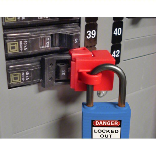 Brady 65965 Single Pole Breaker Lockout Clamp - On, For 120/277V AC Volt, 6 PK - KVM Tools Inc.KV2AD54