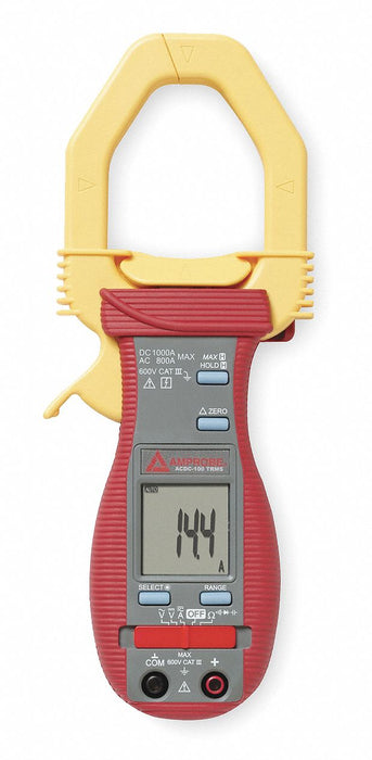 Amprobe ACDC-100 TRMS Digital Clamp Meter, 800 A, CAT III 600V, 2 in Jaw, Backlit