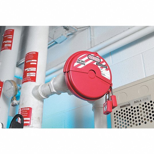 Master Lock 482 Gate Valve Lockout Collapsible Gate Valve Lockout, For 6 1/2 in Max Hand Wheel Dia, Red - KVM Tools Inc.KV2CJJ7