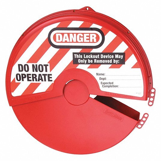 Master Lock 484 Gate Valve Lockout Collapsible Gate Valve Lockout, For 13 in Max Hand Wheel Dia, Red - KVM Tools Inc.KV2CJJ9