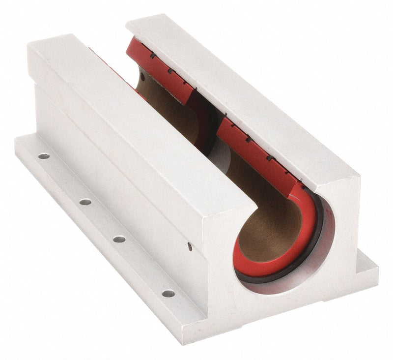 PBC Linear PWN10 Mounted Linear Bearing, Twin, Open Pillow Block, 5/8 in Inside Dia, Frelon Gold