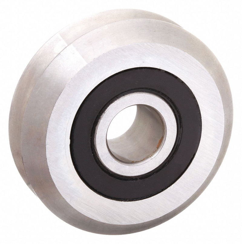 PBC Linear VWSS3 V-Guide Wheel Bearing, 1.803 in OD, 303 Stainless Steel, Sealed, Size 3