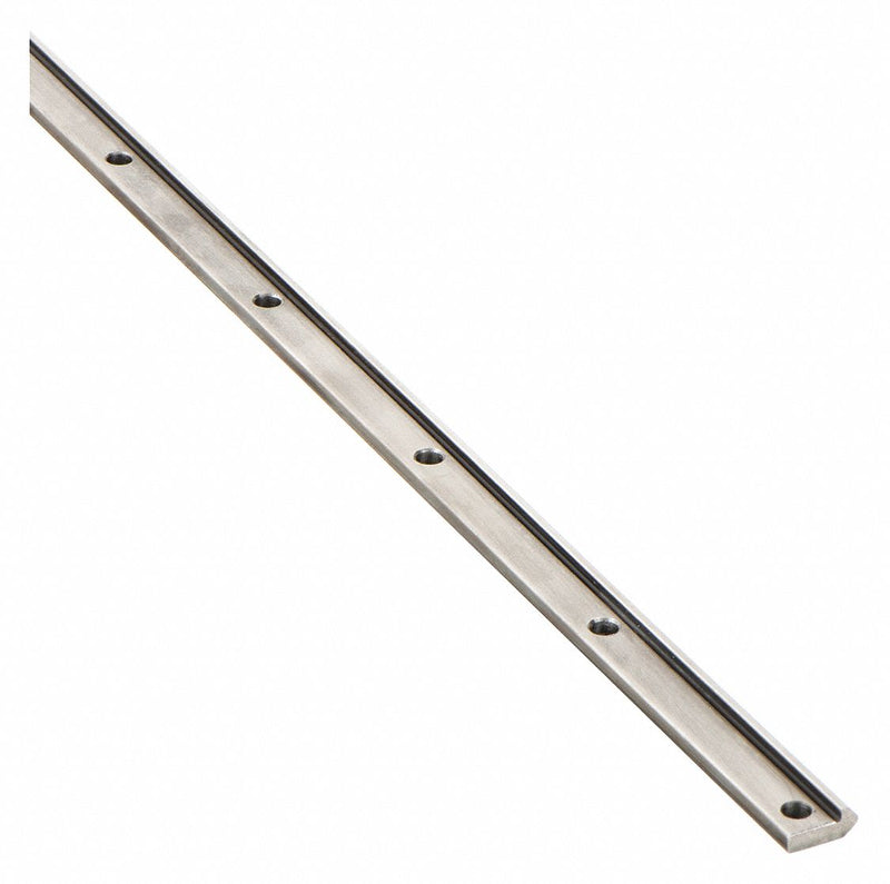 PBC Linear VRSD1-024.500 Drilled Linear Rail, V-Guide, Size 1, 24.5 in Length, 0.187 in Width, Stainless Steel