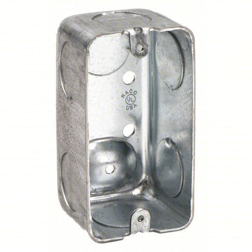 Raco 663 Electrical Box Steel, Steel Material & Nominal Size, 1 Gangs, 1 7/8 in Box Dp, 2 1/8 in Box Wd - KVM Tools Inc.KV2DDB6