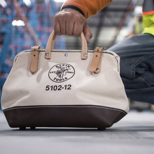 Klein 5102 - 12 Tool Bag Canvas, 1 Pockets, 12 in Overall Wd, 6 in Overall Dp, 10 in Overall Ht - KVM Tools Inc.KV2DFN4