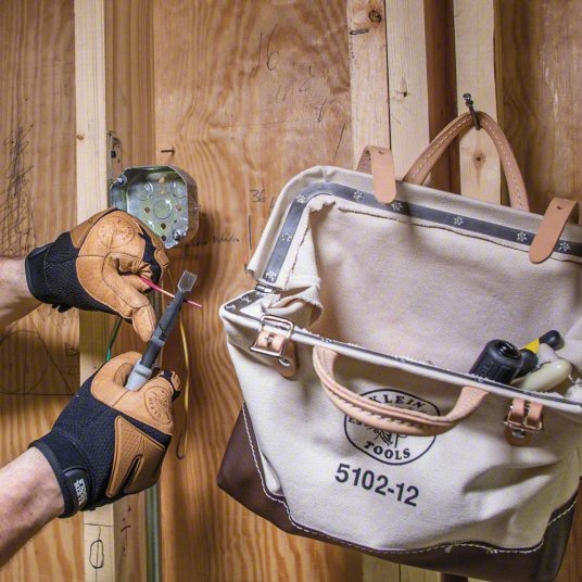 Klein 5102 - 12 Tool Bag Canvas, 1 Pockets, 12 in Overall Wd, 6 in Overall Dp, 10 in Overall Ht - KVM Tools Inc.KV2DFN4