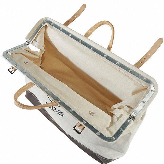 Klein 5102-20 Tool Bag 20 in W x 6 in D x 15 in H, Brown, Canvas, 1 Pockets, 1 Inside Pockets, Canvas