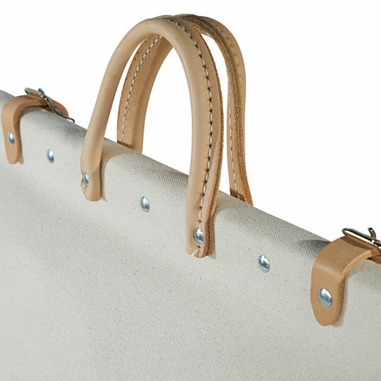 Klein 5102-20 Tool Bag 20 in W x 6 in D x 15 in H, Brown, Canvas, 1 Pockets, 1 Inside Pockets, Canvas