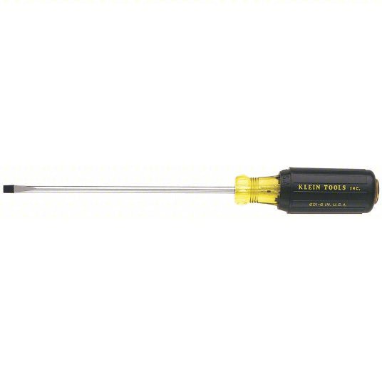 Klein 601 - 6 General Purpose Slotted Screwdriver 3/16 in Tip Size, 9 3/4 in Overall Lg - KVM Tools Inc.KV2DGV3