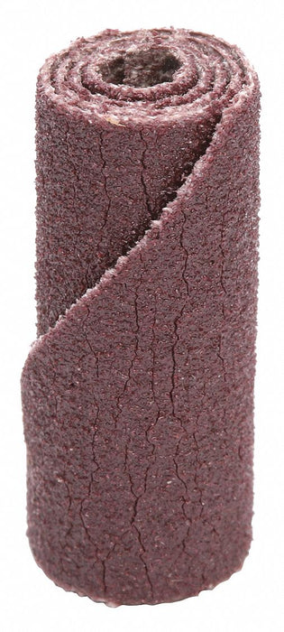 3M 341D Cartridge Roll, Straight, 3/8 in Dia x 1 in L, 1/8 in Pilot, Aluminum Oxide, P120 Grit, 100 PK