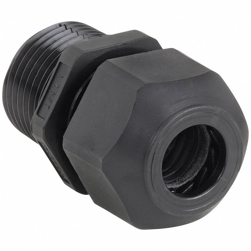 Hubbell SEC100BA Cable Connector, 1 In, Straight, Black