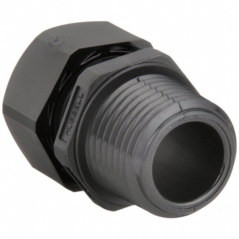 Hubbell SEC100BA Cable Connector, 1 In, Straight, Black