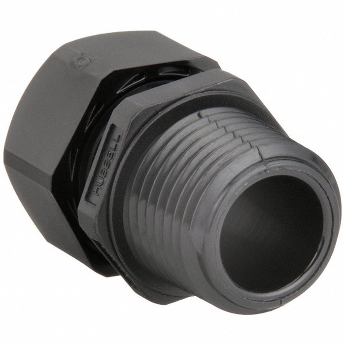 Hubbell SEC100BA Cable Connector, 1 In, Straight, Black