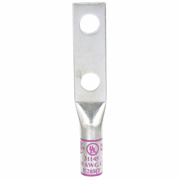 3M 31145 Compression Lugs, For 4/0 AWG, Stranded Wire, 1/2 in Stud Size, Long, Copper Barrel