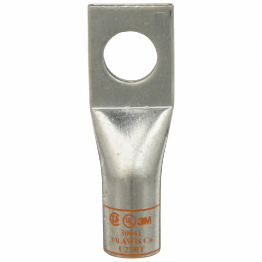 3M 30041 Compression Lugs, 1/2 in Stud Size, 3/0 AWG For Wire Sizes, Stranded Wire Type, Std, Copper