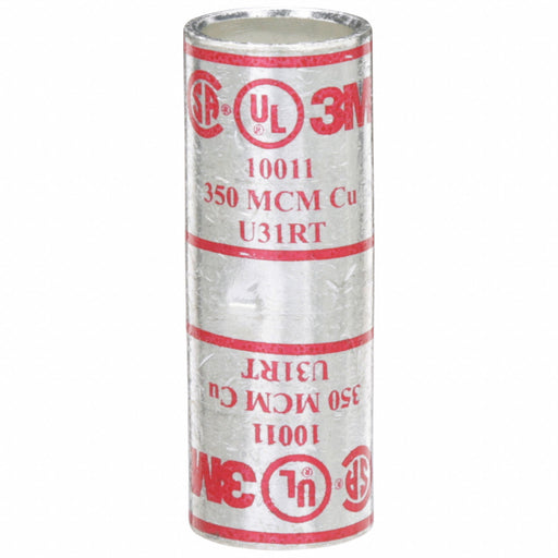 3M 10011 Open Barrel Splice, 350 kcmil, Red Code, 2.38 in, Copper