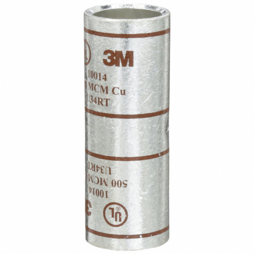 3M 10014 Open Barrel Splice, 500 kcmil, Brown Code, 2.88 in, Copper