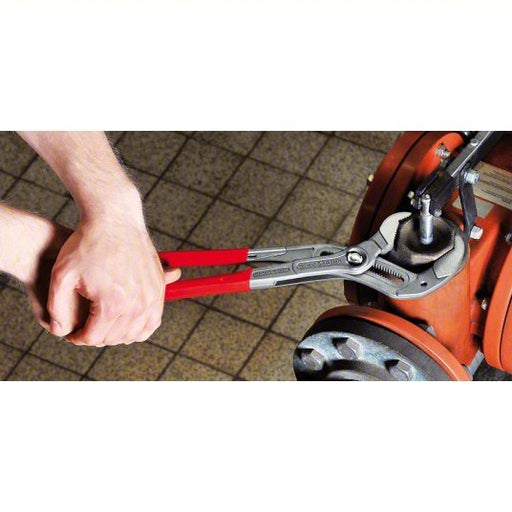 Knipex 87 01 400 SBA Water Pump Plier V, Push Button, 3 1/2 in Max Jaw Opening, 16 in Overall Lg, 27 Jaw Positions - KVM Tools Inc.KV2DYY3