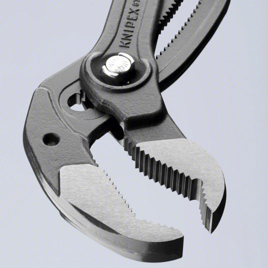 Knipex 87 01 400 SBA Water Pump Plier V, Push Button, 3 1/2 in Max Jaw Opening, 16 in Overall Lg, 27 Jaw Positions - KVM Tools Inc.KV2DYY3