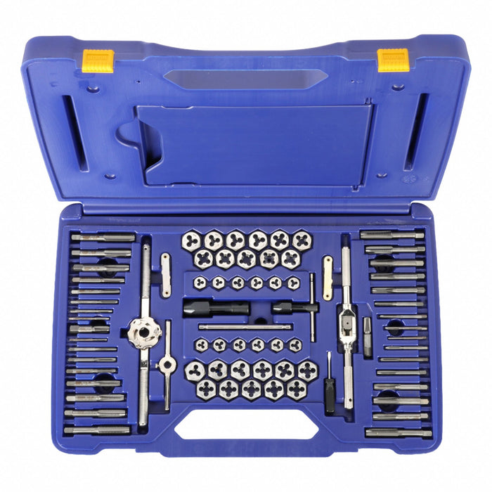 Irwin Hanson 26376 Tap and Die Set, 76 Pc, High Carbon Steel, SAE/Metric, Fractional/Metric, Plastic Case