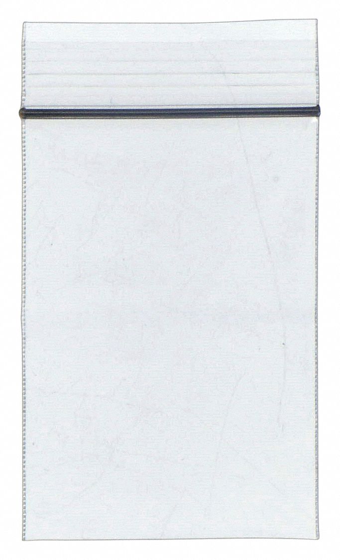 Approved Vendor 2EWP8 Reclosable Bag, 2 mil Thick, 2 in Wd, 3 in Lg, Hang Hole Not Included, 100 PK