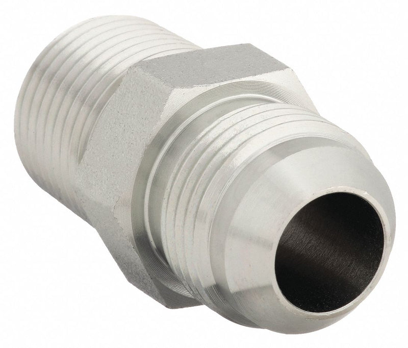 Aeroquip 2021-8-10S Hydraulic Hose Straight Adapter, NPT Threaded x JIC Threaded, Male x Male, Rigid, Straight