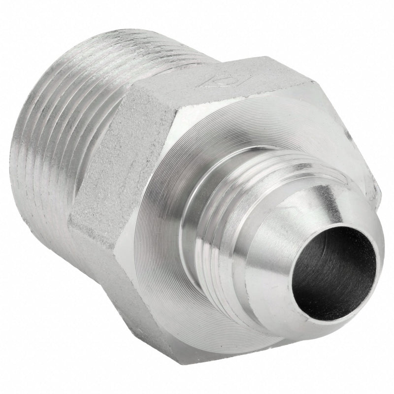 Aeroquip 2021-12-8S Hydraulic Hose Straight Adapter, NPT Threaded x JIC Threaded, Male x Male, Rigid, Straight